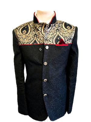 Black Raw Silk Blazer
