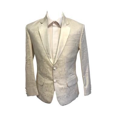 Off White Brocade Silk Blazer