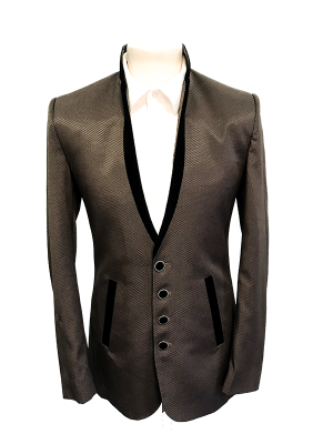 Brown Raw Silk Blazer