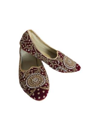 Maroon Velvet Khussa/Loafer