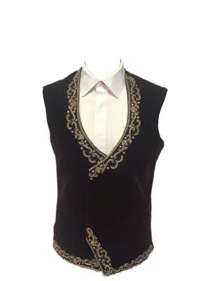 Maroon Velvet Wrap Waistcoat