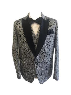 Grey Brocade Blazer