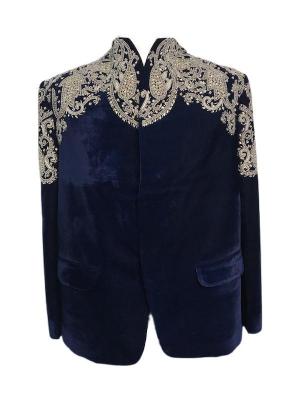 Navy Blue Velvet Blazer