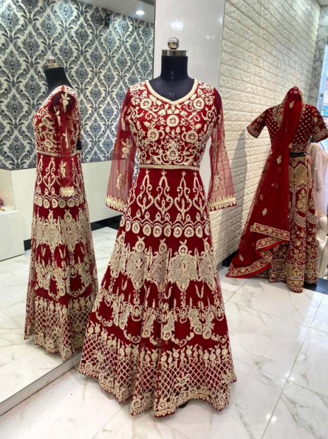 Red Bridal Embroidered Lehenga Choli