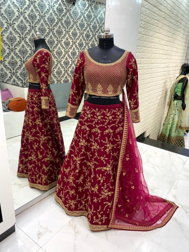 Red Bridal Embroidered Lehenga Choli
