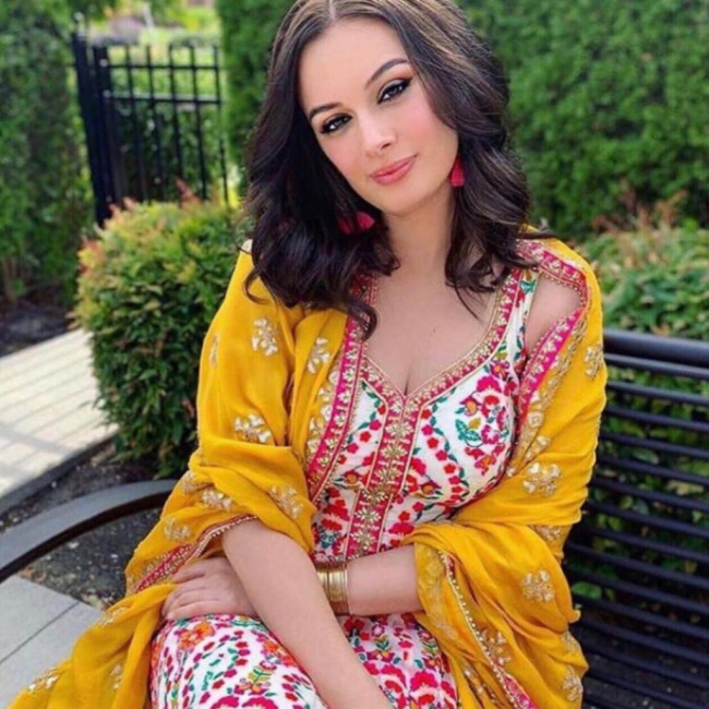 White Floral Georgette 3 Piece Suit