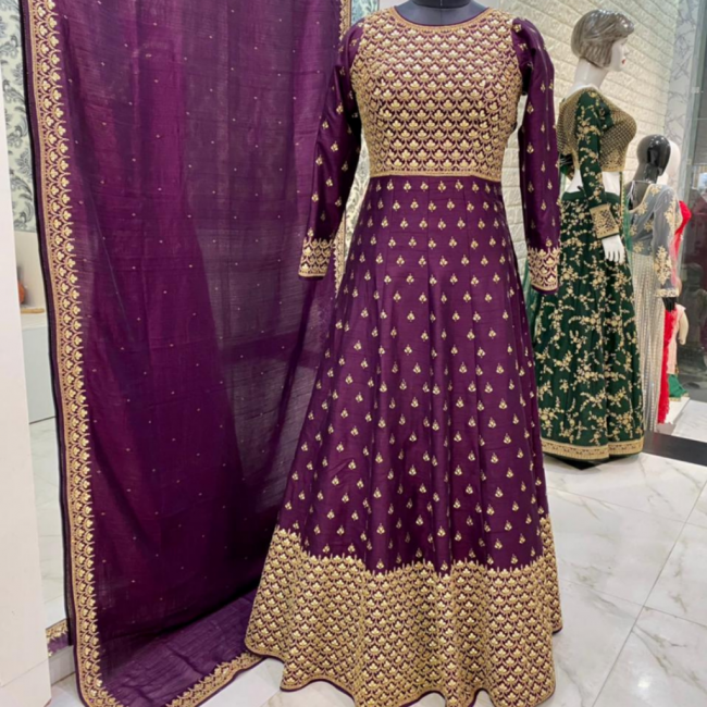 Purple Coloured Long Dress