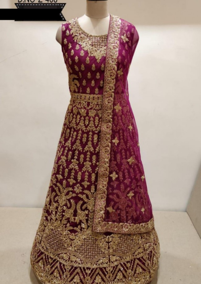 Purple Silk Long Dress