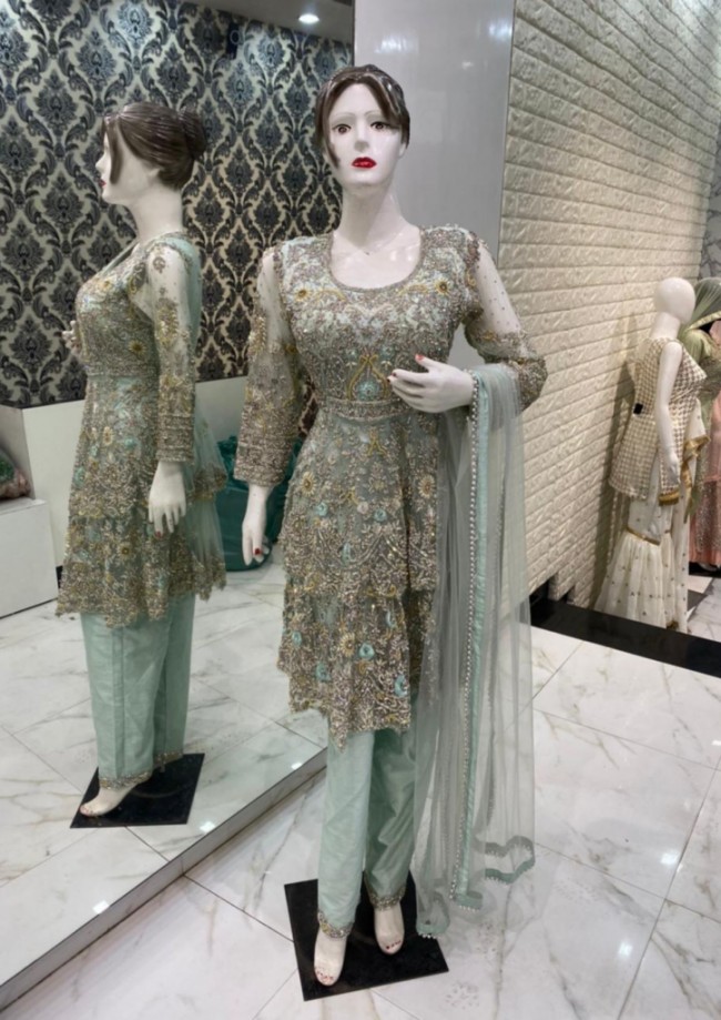 Mint Green Peplum Dress