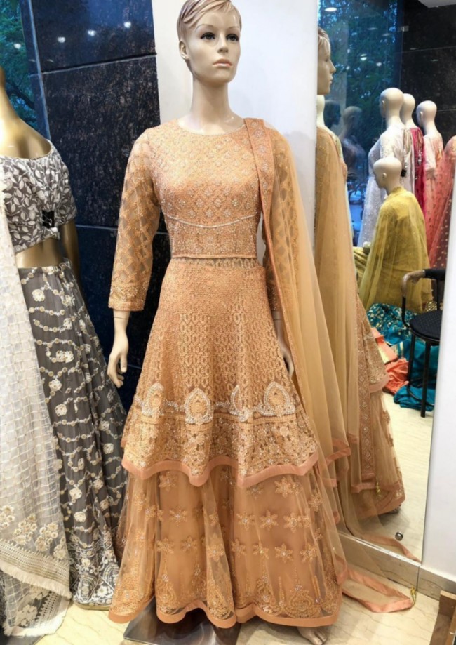 Peplum Dress with Lehenga
