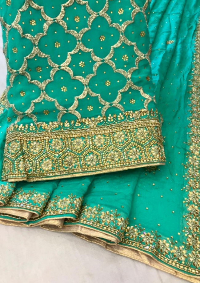 Teal Green Silk 3 Piece Suit