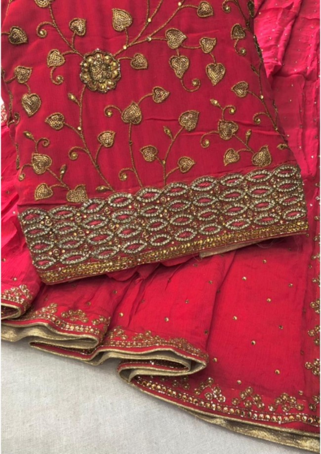 Red Silk 3 Piece Suit