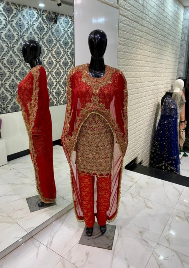 Red Bridal Trouser Suit