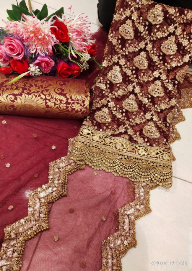 Maroon Punjabi Suit
