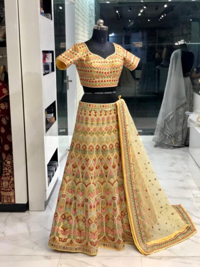 Multi Pastel Shades Lehenga Choli