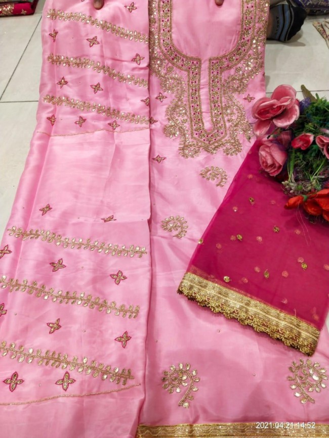Baby Pink Punjabi Suit